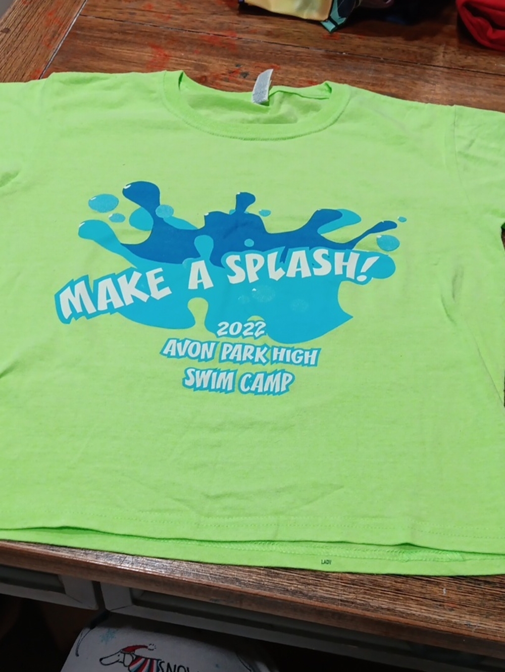 Jerzees Kids Lime Green 'Make A Splash' Swim Camp T‑Shirt